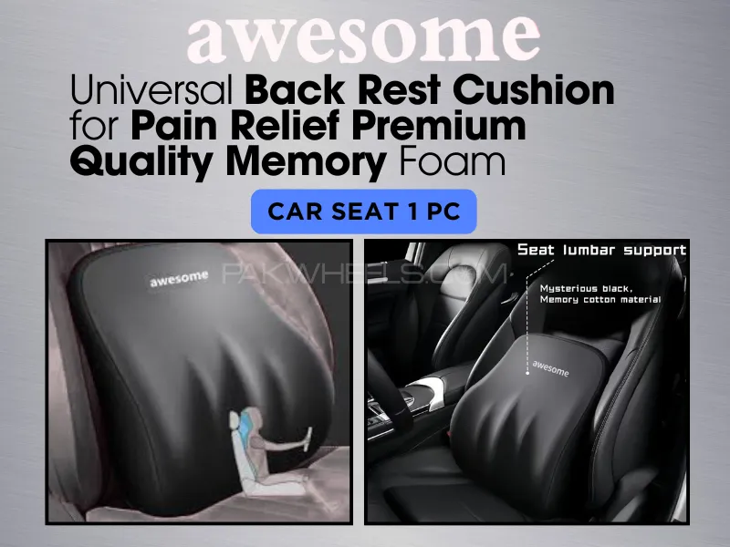 Universal Back Rest Cushion for Pain Relief Premium Quality Memory Foam For Car Seat 1 Pc Image-1