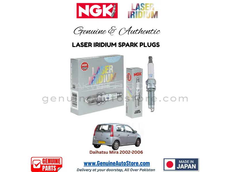 Daihatsu Mira 2002-2006 NGK LASER IRIDIUM SPARK PLUG - 3 PIECES Image-1