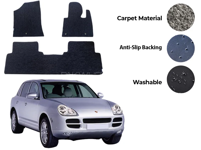 Porsche Cayenne Carpet Floor Mat 3PCS - Model 2002-2010 Image-1