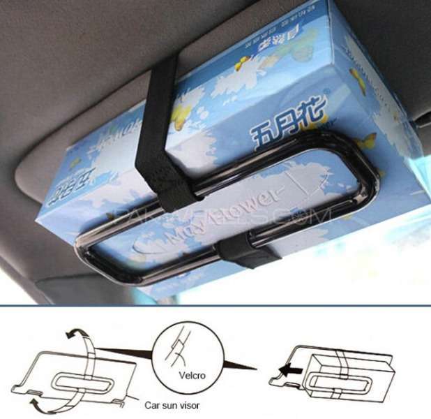Tissue Paper Box Holder Auto Accessories Paper Napkin Seat B Image-1