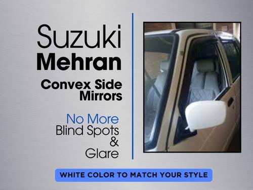 Suzuki Mehran White Color Side Mirror Set | Wide Angle Mirrors Pair | 2 Pcs Suzuki Mehran White Color Side Mirror Set | Wide Angle Mirrors Pair | 2 Pcs