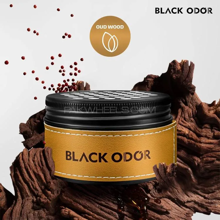 BLACK ODOR Oud Wood Scented Air Freshener Perfume (100gm) Image-1