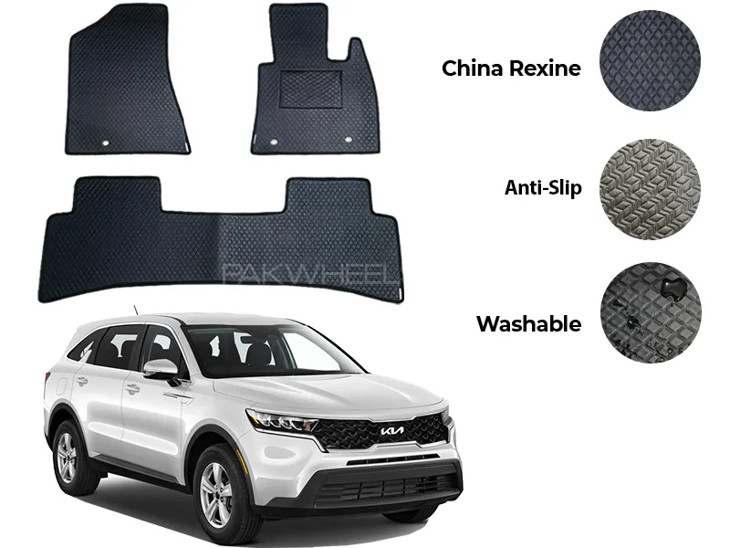 Kia Sorento China Rexine Floor Mat 5PCS - Model 2021-2024 Image-1