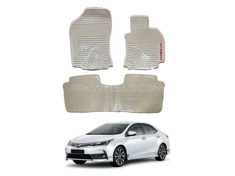 Toyota Corolla 2015 to 2025 BEIGE COLOUR Genuine PVC Floor Mats genuine fitting Image-1