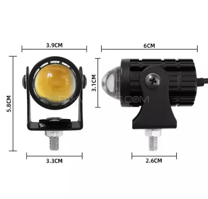 2pcs) New Mini Driving Fog Lightfor All Motorcycle, Cars, Jeep(2pcs)(free button) Dual Function Whit Image-1