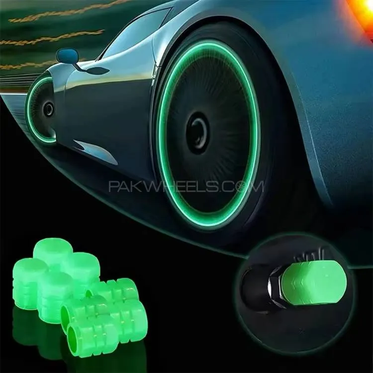 4 PCS Car Luminous Tire Valve Cap Nozzle Night Glowing Image-1