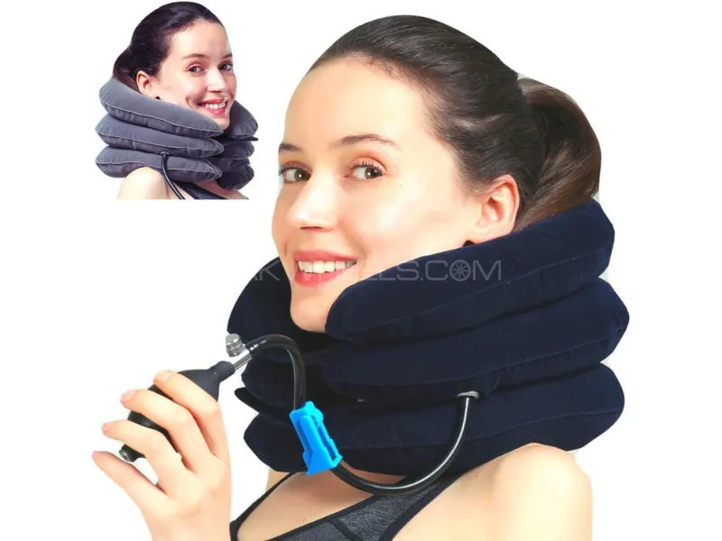 Cervical Neck Stretcher Traction Device, Neck Support Brace, Inflatable & Adjustable Neck Support Image-1