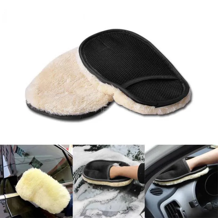 Soft Wool Car Cleaning Microfiber Glove Image-1