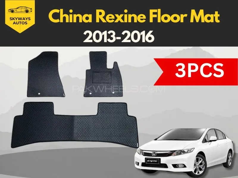 3 PCS China Rexine Floor Mat for Honda Civic Rebirth 2013-2016  Image-1