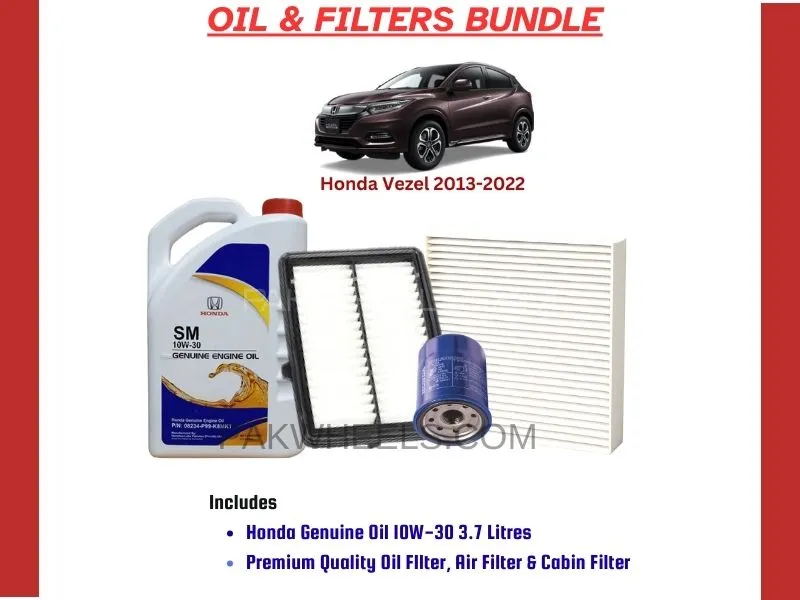 HONDA VEZEL 2013-2022 OIL AND FILTERS BUNDLE Image-1