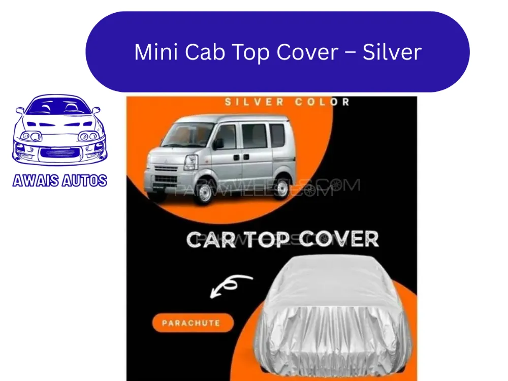 Mitsubishi Mini Cab Car Top Cover | Silver Parachute Protection Cover Image-1