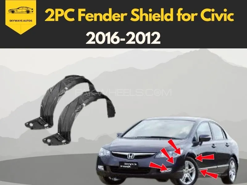 2PC Fender Shield for Honda Civic 2006-2012, Both Front Left and Front Right Side Image-1
