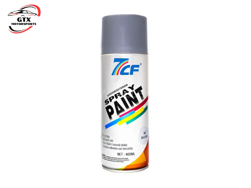 7CF Silver Spray Paint – 400ML Multipurpose Aerosol Image-1