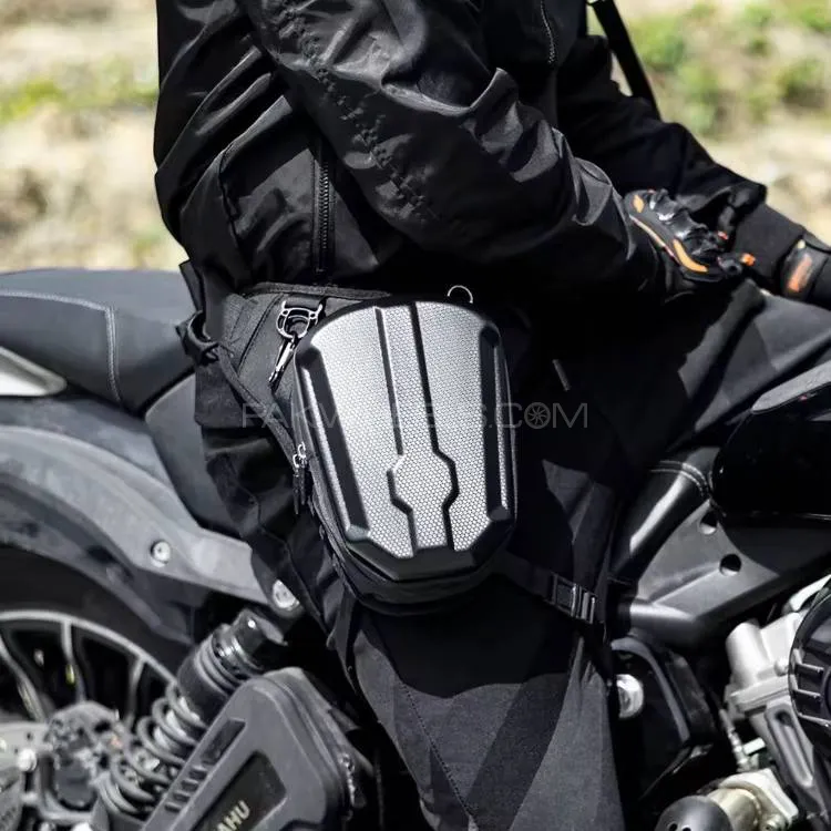 Motorcycle riding thigh bag - leg bag-carbon fibre hardshell Image-1