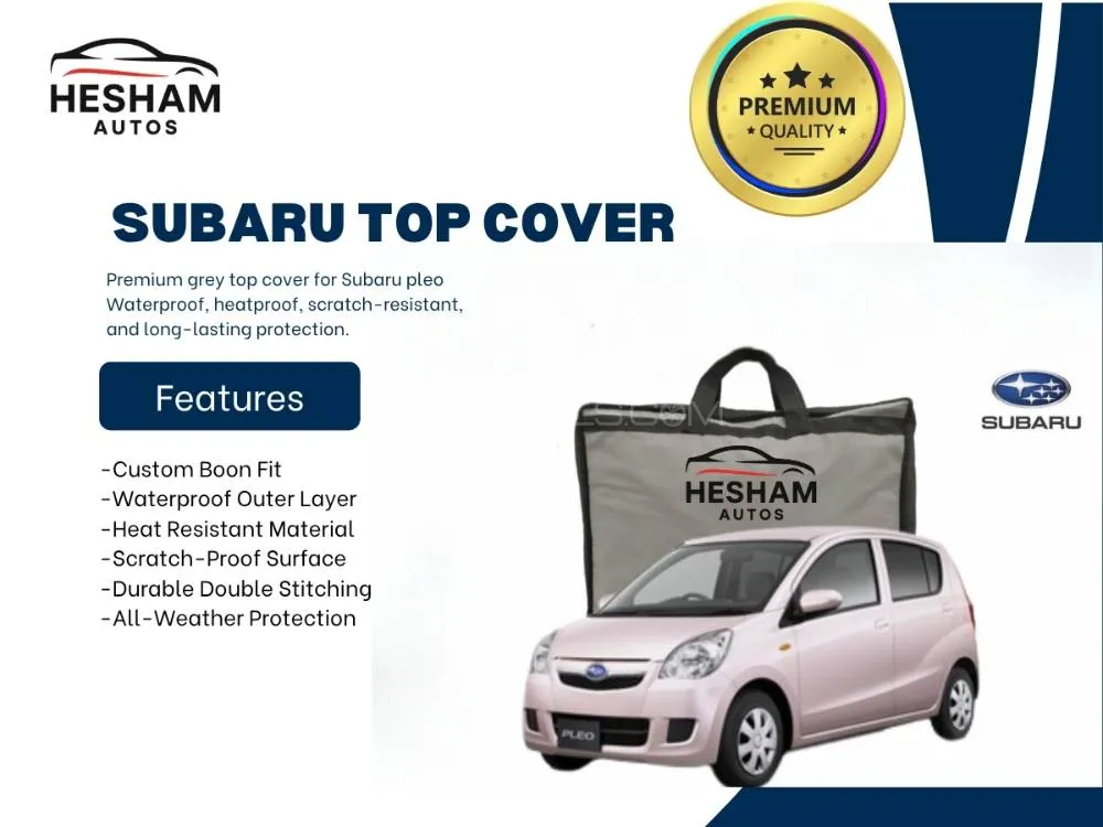 Subaru Pleo 2010-2014 Top Cover | Black | Anti-Scratch | Parachute | Heat Proof | Water Proof Image-1