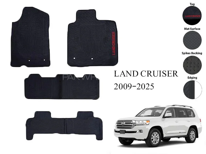 Premium LAND CRUISER 2009-2025 Rubber Full Fitting Car Latex Mat – All-Weather Interior Protection Image-1