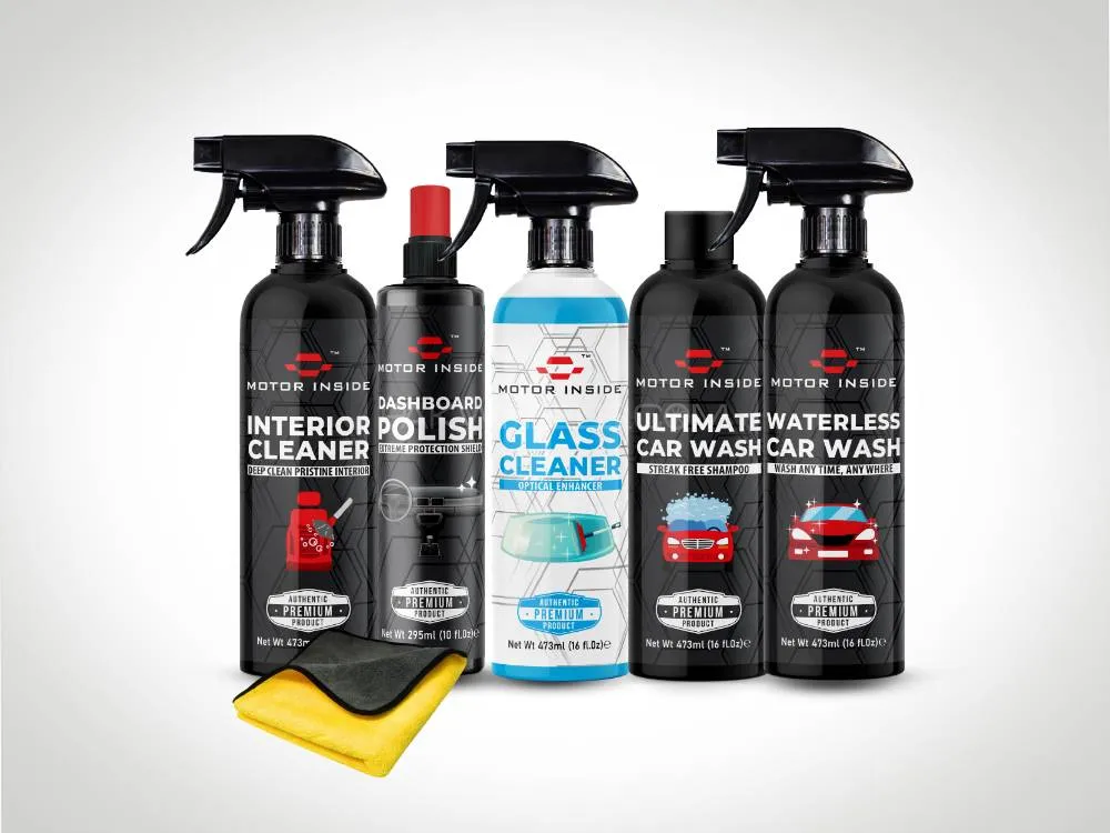 Car Care Kit 6 in 1 (IC-UCW-GC-WCW-DP-Microfiber Towel 600 GSM) Image-1