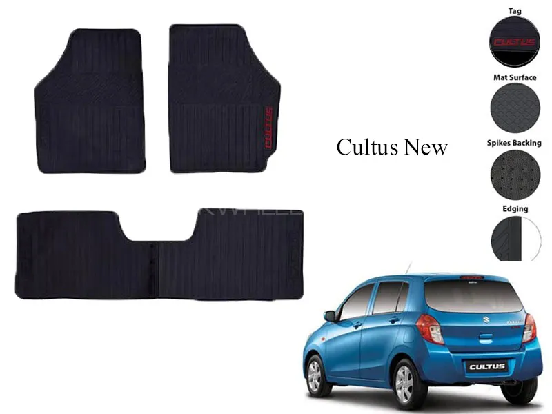 Premium Cultus New Rubber Full Fitting Car Latex Mat – All-Weather Interior Protection Image-1