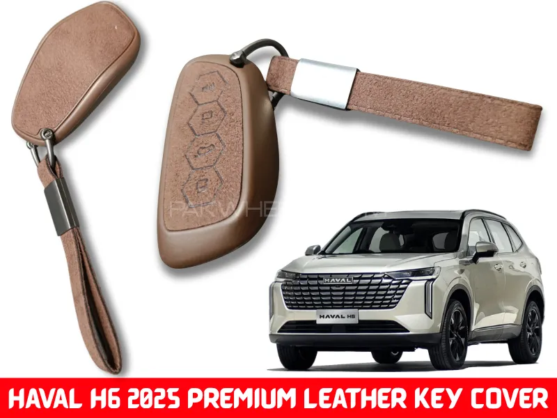 Haval H6 2025 (Facelift) Premium Quality Leather Key Cover White Color | Leather Car Key Cover Image-1