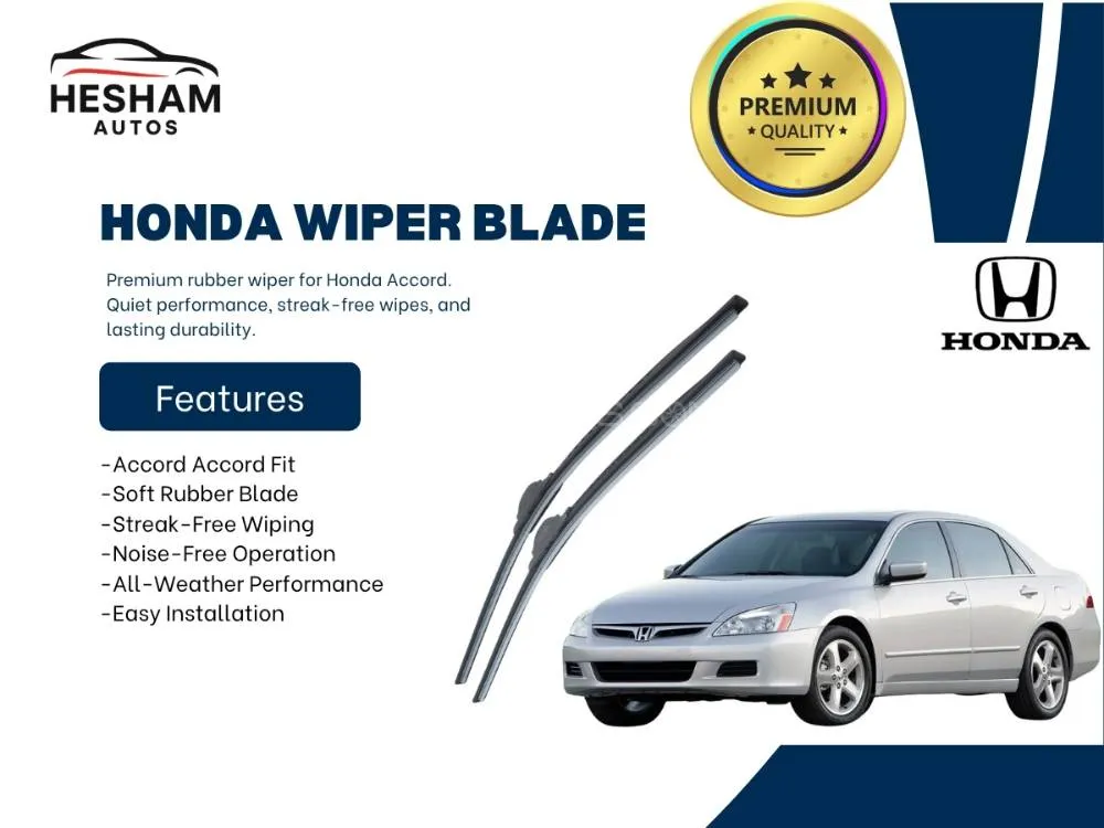Soft Rubber Wiper Blade for Honda Accord (2003–2007) | Quiet, Streak‑Free & Durable Fit Image-1