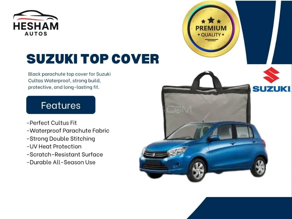 Suzuki New Cultus Top Cover | Black Parachute | Waterproof | Heatproof | Scratch-Resistant Image-1