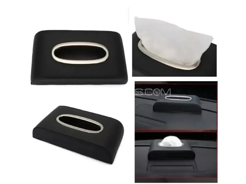 High Quality Universal Fancy Car Tissue Box - Black Image-1