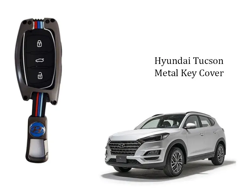 Hyundai Tucson Premium Metal Car Key Cover Luxury Zinc Alloy Car Key Case Image-1