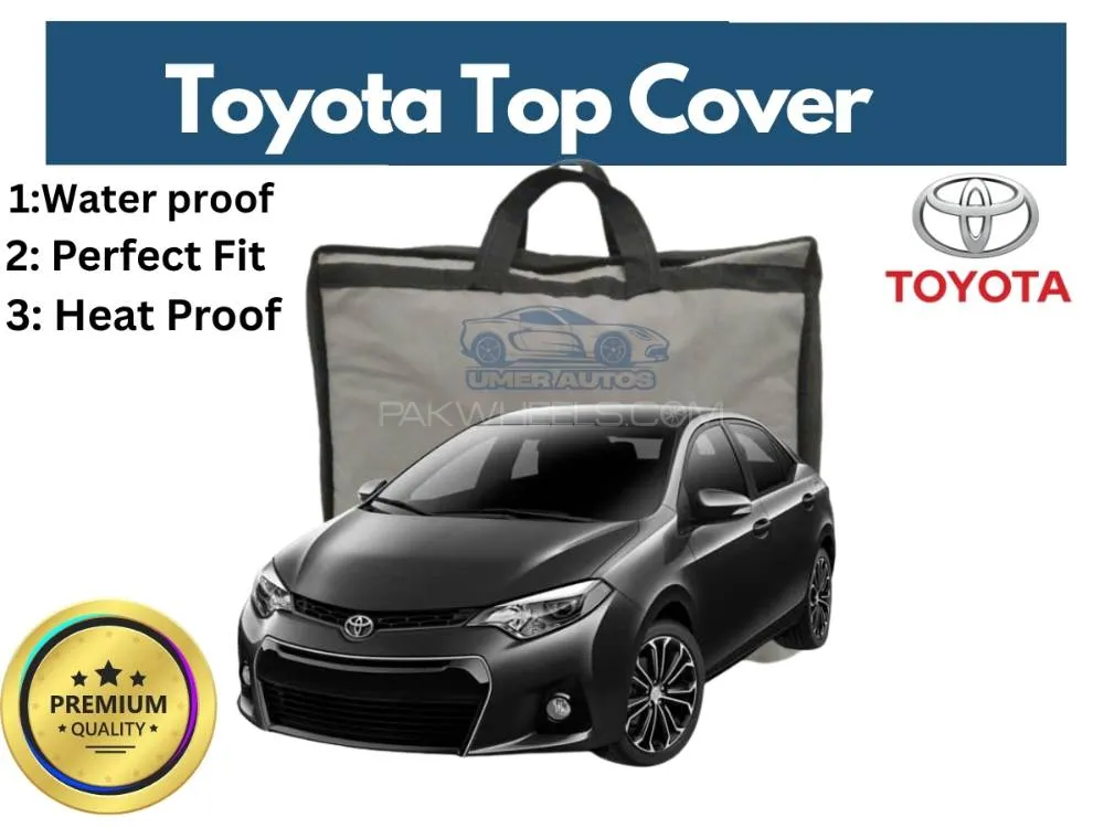 Toyota Corolla 2015 Top Cover | Black Parachute | Waterproof | Heat & Scratch Resistant Image-1
