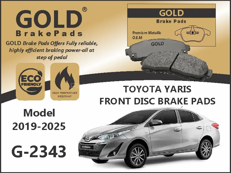 Toyota Yaris Front Premium Disc Brake Pads G-2343 Image-1