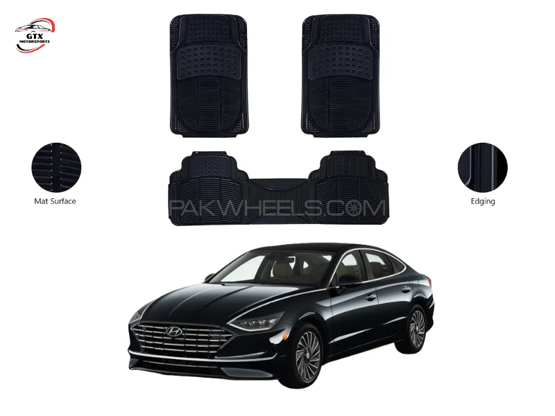 3PCS PVC Rubber Car Floor Mat Set – For Hyundai Sonata 2021-2024 Image-1