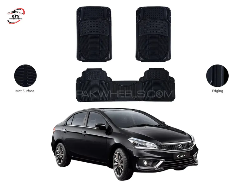 3PCS PVC Rubber Car Floor Mat Set – For Suzuki Ciaz 2017-2021  Image-1