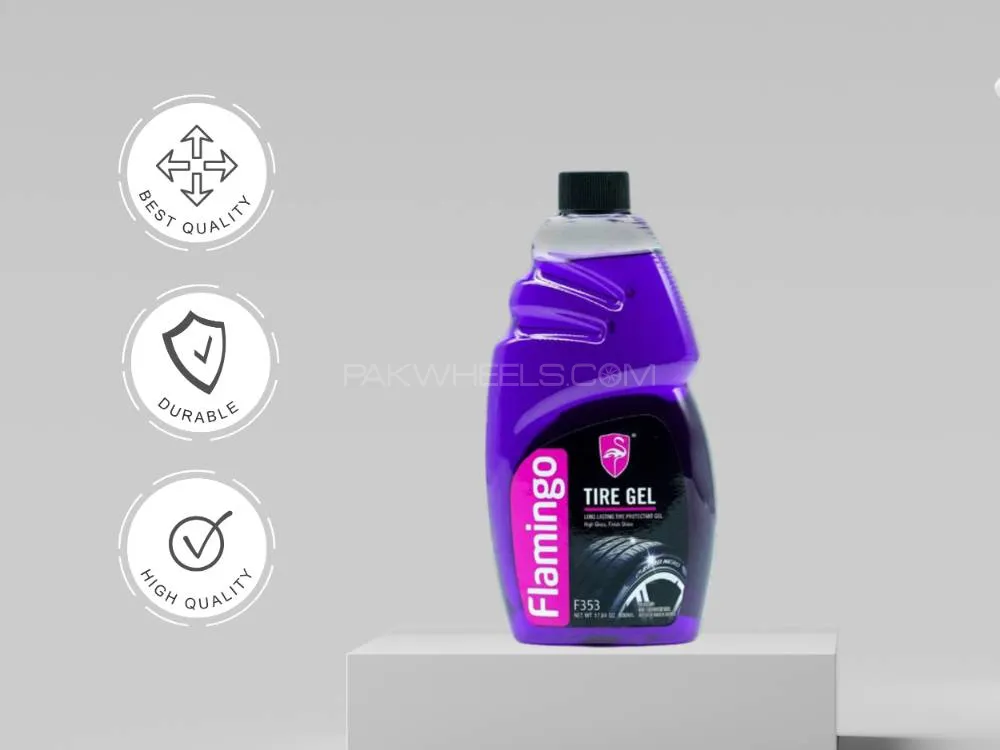 Flamingo Tire Gel – Long-Lasting Tire Shine & Protection | Restores Faded Tires | 500ml Image-1