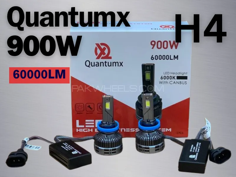 Quantumx LED Headlight | 60000 Luminous | 6000K H4 | Head Lamp 900W | 2Pcs Image-1