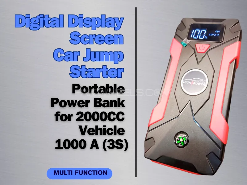 Digital Display Screen Car | Jump Starter | Power Bank Portable Power Bank | for 2000CC Vehicle 1000 Image-1