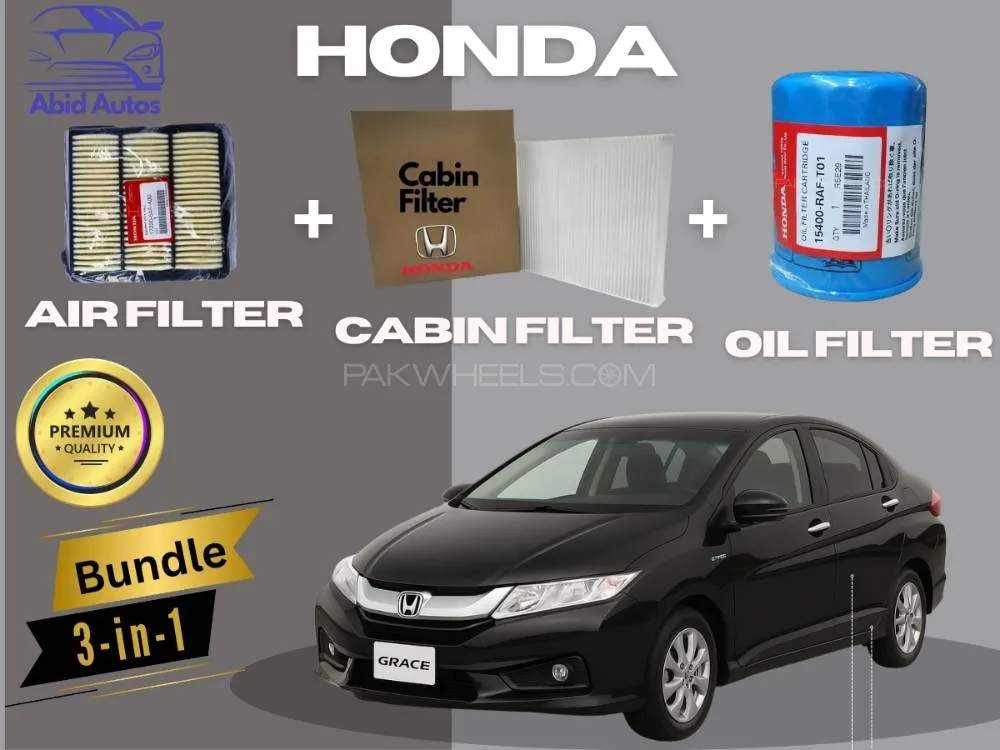Honda Grace Hybrid 2014–2020 | Maintenance Filter Pack – 3-in-1 | Air, Cabin & Oil Filters Image-1