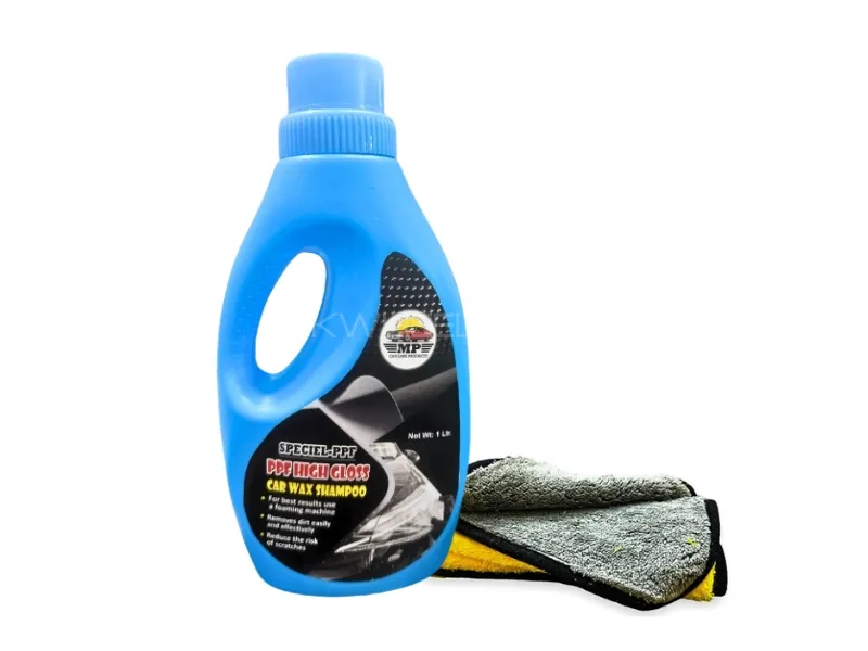 MP PPF High Gloss Car Wax Shampoo 1 Liter With Premium Microfibre Cleaning Towel Image-1