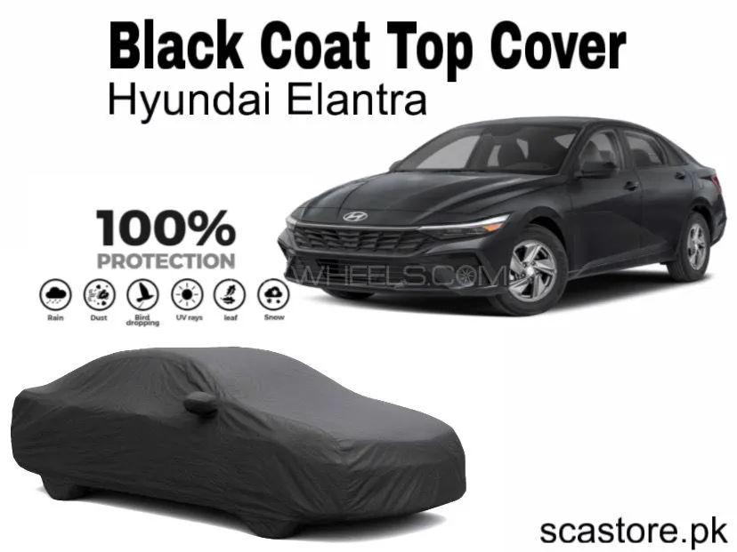Hyundai Elantra Black Car Top Cover For Full Body Protection Image-1