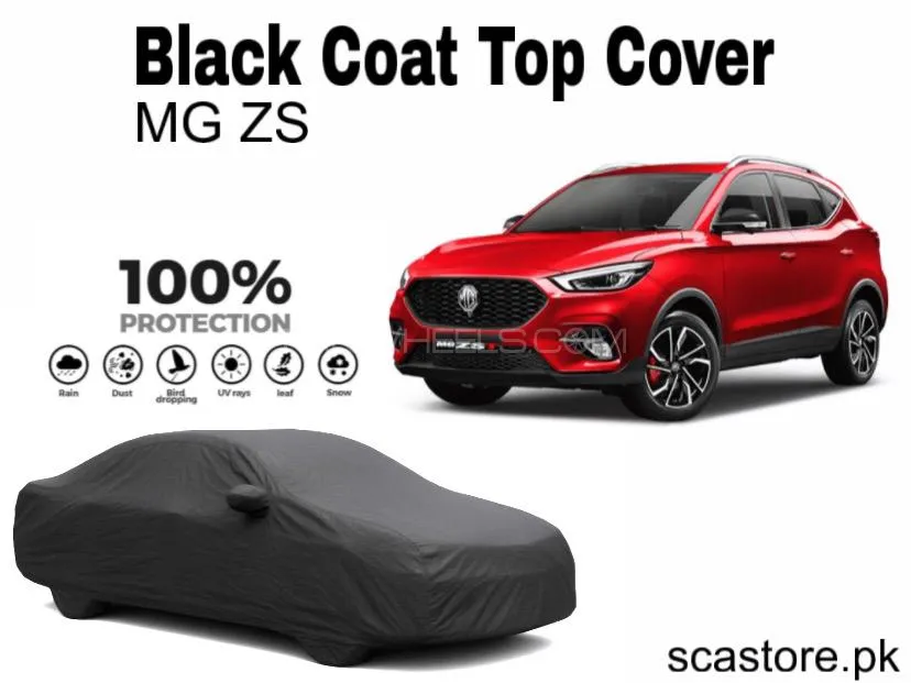 MG ZS Black Car Top Cover For Full Body Protection Image-1
