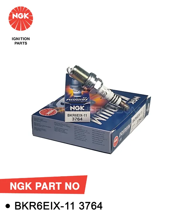 NGK Spark Plug for Toyota Corolla, 1600/1800cc , 2002-2014 (BKR6EIX) (Japan -Single Pc) Image-1