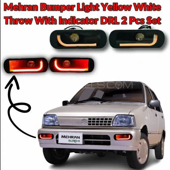 Suzuki Mehran bumper light indicator with DRL light with foo Image-1