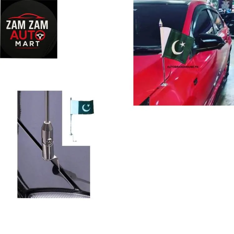 Car Flag Rod Chrome Image-1