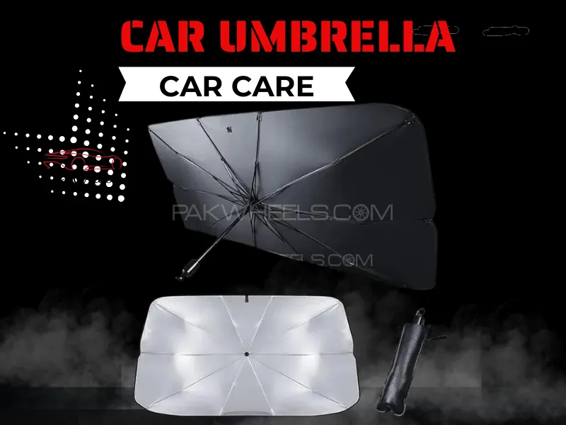 Foldable Car Sun Shade Umbrella – Windshield Cover | UV Block | Heat Reflective | Universal Fit Image-1