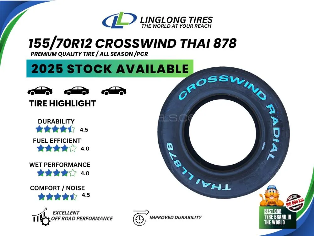 Ling Long Tyre155/70R12 CROSSWIND THAI878 Image-1