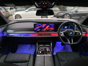 BMW i7 xDrive50 *M Sport*
Model: 2023 
Mileage: 2,900 km
Unregistered 
Fresh import 

M Sports Pro Pack ( top of the line variant) 

*M Sport brakes with Dark Blue Calipers
*Front Electric Sport Seats
*20" Aerodynamic 907M bicolour alloy wheels
*Swarovski crystal headlights
*BMW Theatre Screen(31.3 inch BMW entertainment experience)
*Rear Comfort Package 
*Executive Lounge Seats
*Massager seats
*Bowers & Wilkins Surround Sound System

Calling and Visiting Hours

Monday to Saturday

11:00 AM to 7:00 PM