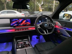 BMW i7 xDrive50 *M Sport*
Model: 2023 
Mileage: 2,900 km
Unregistered 
Fresh import 

M Sports Pro Pack ( top of the line variant) 

*M Sport brakes with Dark Blue Calipers
*Front Electric Sport Seats
*20" Aerodynamic 907M bicolour alloy wheels
*Swarovski crystal headlights
*BMW Theatre Screen(31.3 inch BMW entertainment experience)
*Rear Comfort Package 
*Executive Lounge Seats
*Massager seats
*Bowers & Wilkins Surround Sound System

Calling and Visiting Hours

Monday to Saturday

11:00 AM to 7:00 PM
