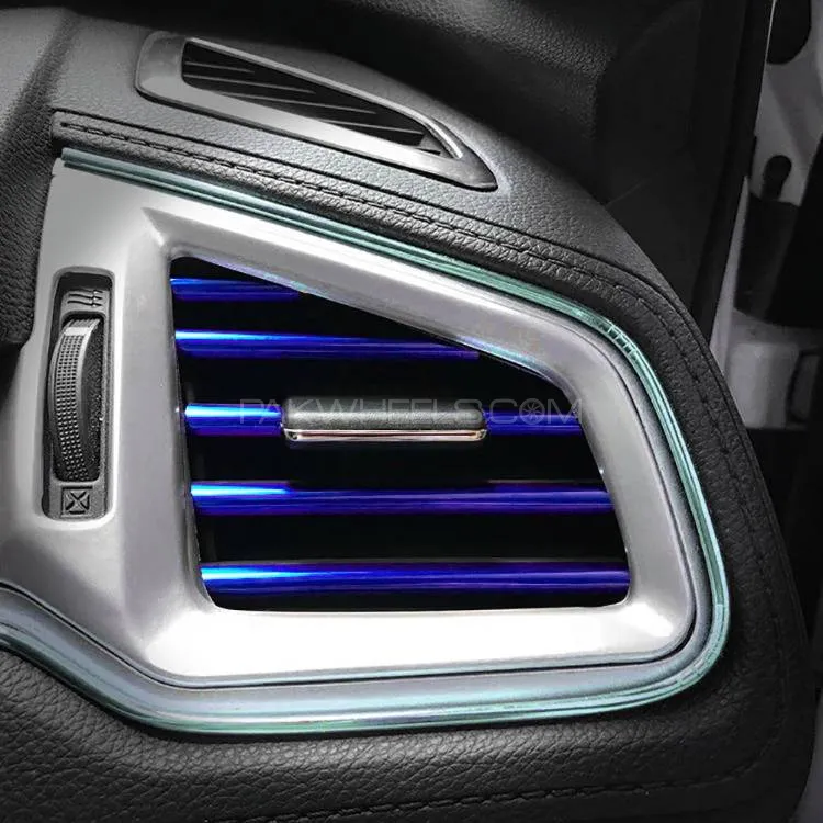 10Pcs Universal Car Air Conditioner Decorative U Shape Moulding Strips Blue Image-1