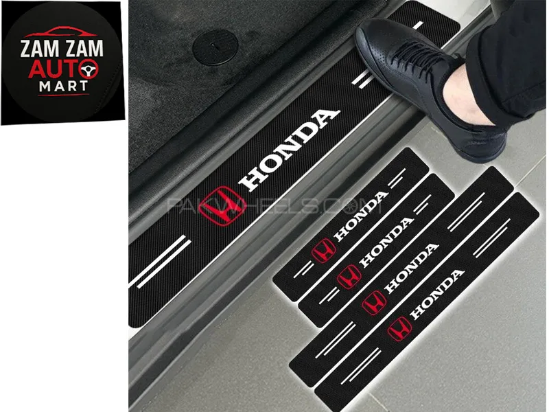 Car honda Waterproof Carbon Door Sill Protector  Image-1