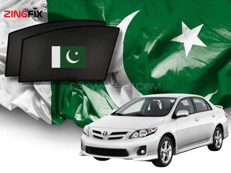 Zingfix Side Shade for Corolla 2009-2014 – Pakistan Logo Printed Image-1