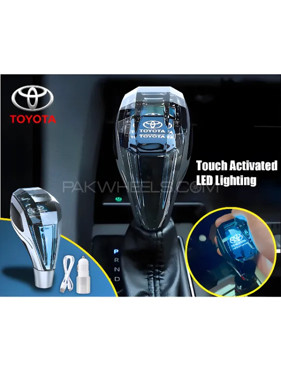 Universal TOYOTA Car LED light Crystal Gear Shift Knob Cover 7 light Rechargeable For Automatic  Image-1
