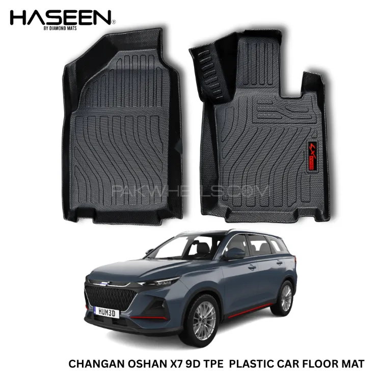 CHANGAN OSHAN X7 9D TPE PLASTIC HEAVY DUTY CAR FLOOR MAT Image-1